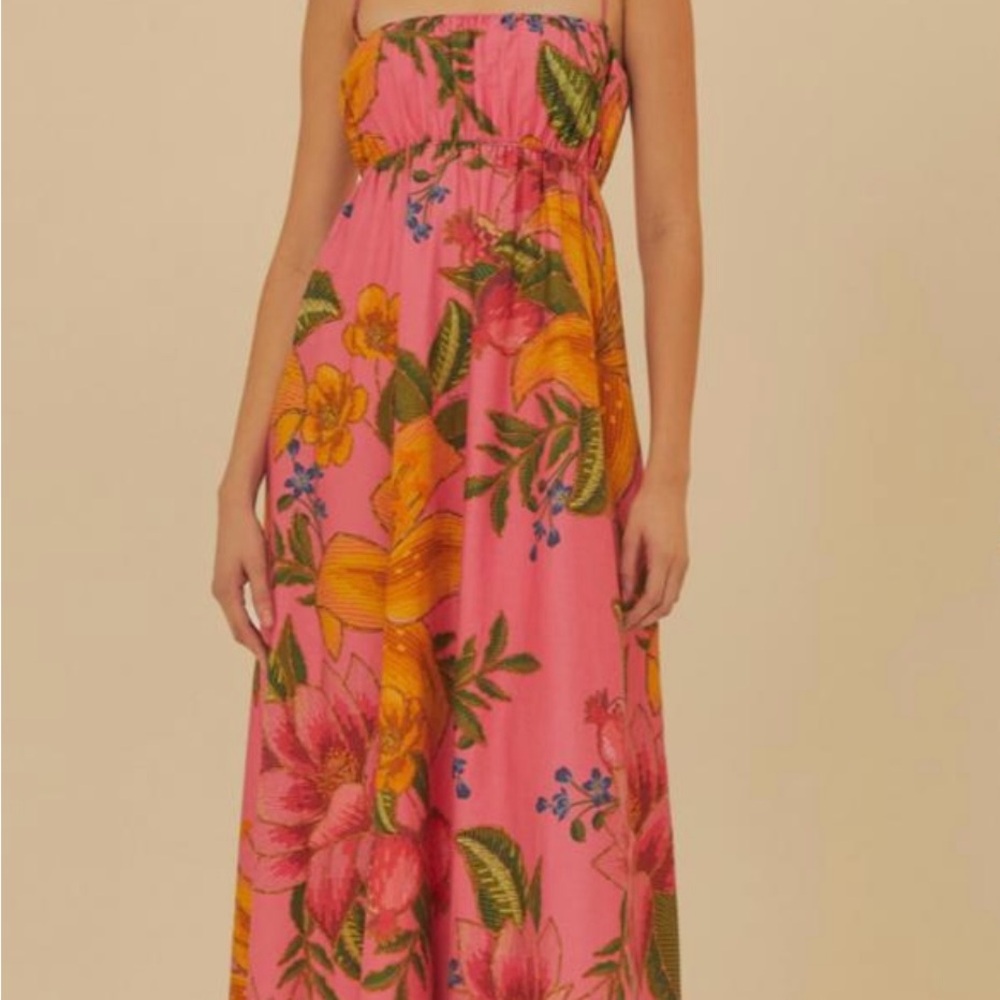 Farm pink Floral Maxi Dress with tag